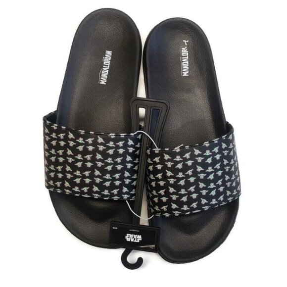 Star Wars Mens Size 11/12 THE MANDALORIAN The Child Slides Sandals Flip Flops - Picture 3 of 7